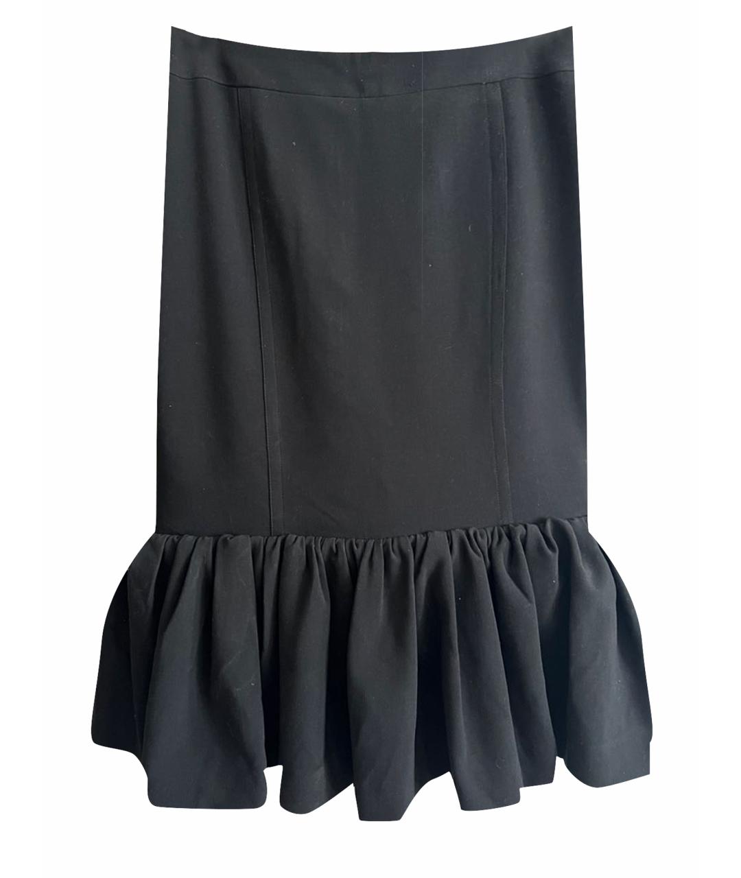 12 STOREEZ Черная полиэстеровая юбка миди, фото 1