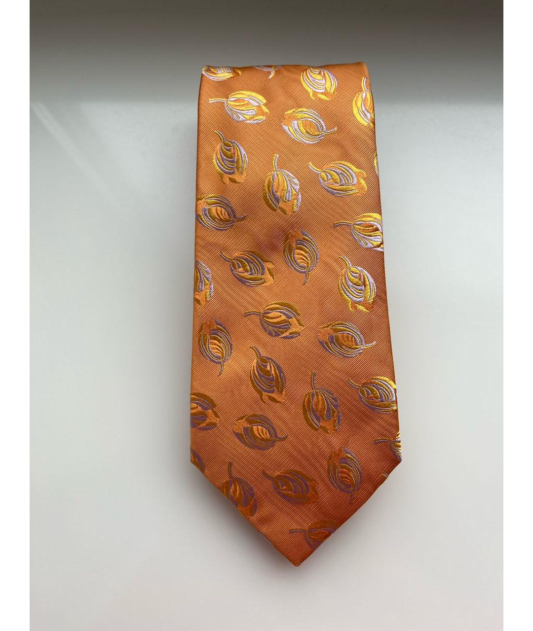 KENZO Оранжевый шелковый галстук, фото 5