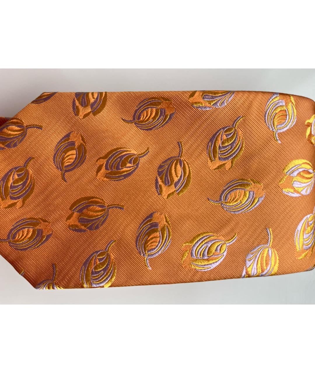 KENZO Оранжевый шелковый галстук, фото 4