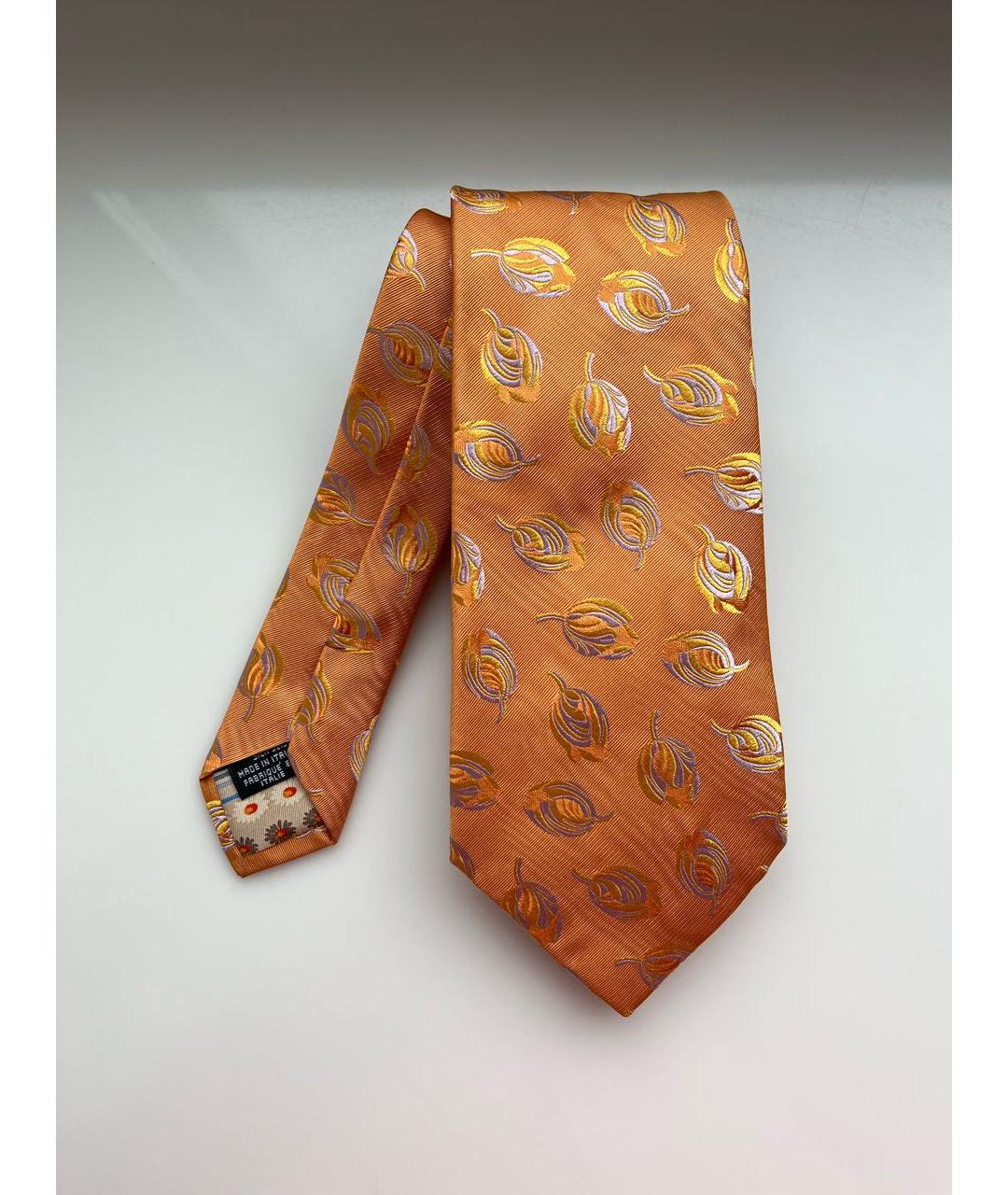 KENZO Оранжевый шелковый галстук, фото 2