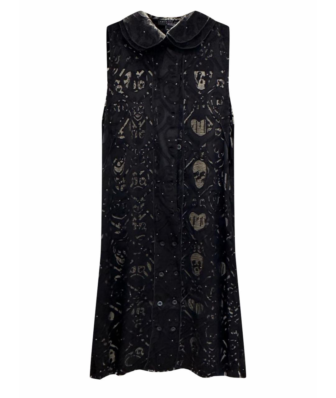 PHILIPP PLEIN Черное шелковое коктейльное платье, фото 1