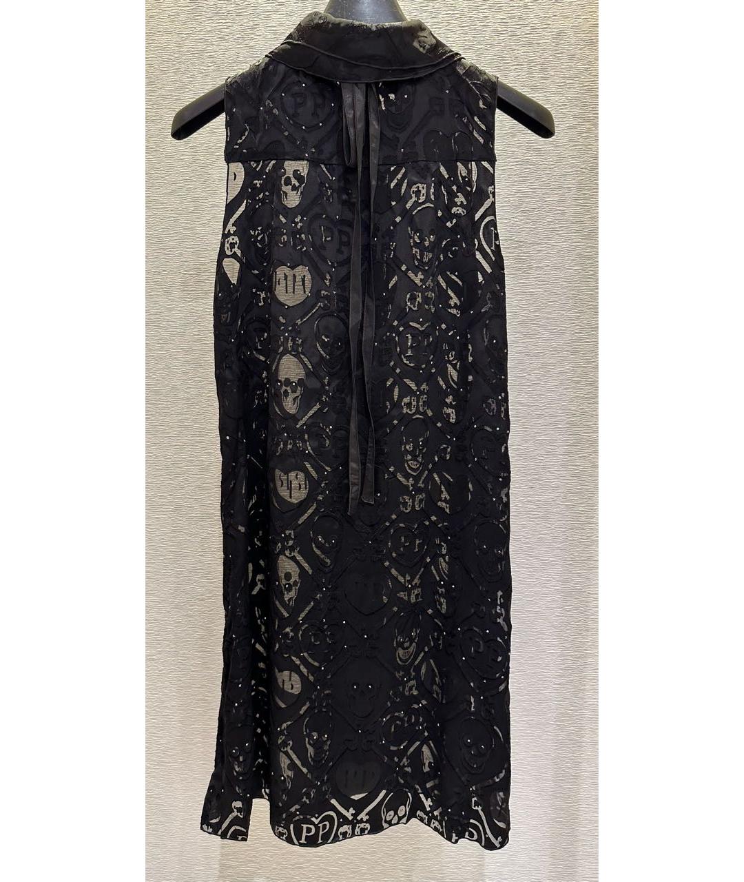 PHILIPP PLEIN Черное шелковое коктейльное платье, фото 2