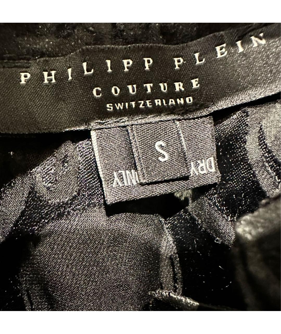 PHILIPP PLEIN Черное шелковое коктейльное платье, фото 4