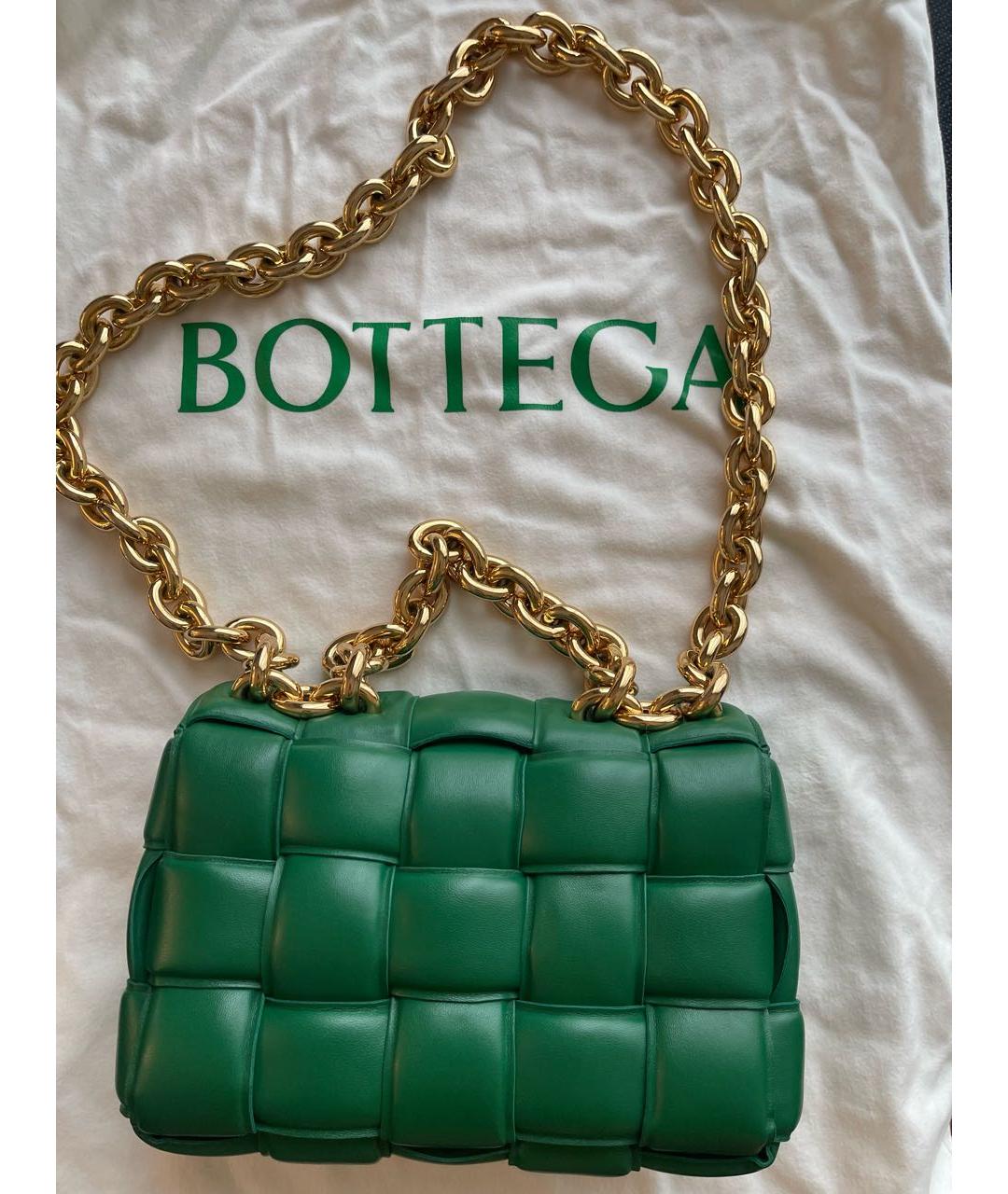 BOTTEGA VENETA Зеленая кожаная сумка через плечо, фото 5