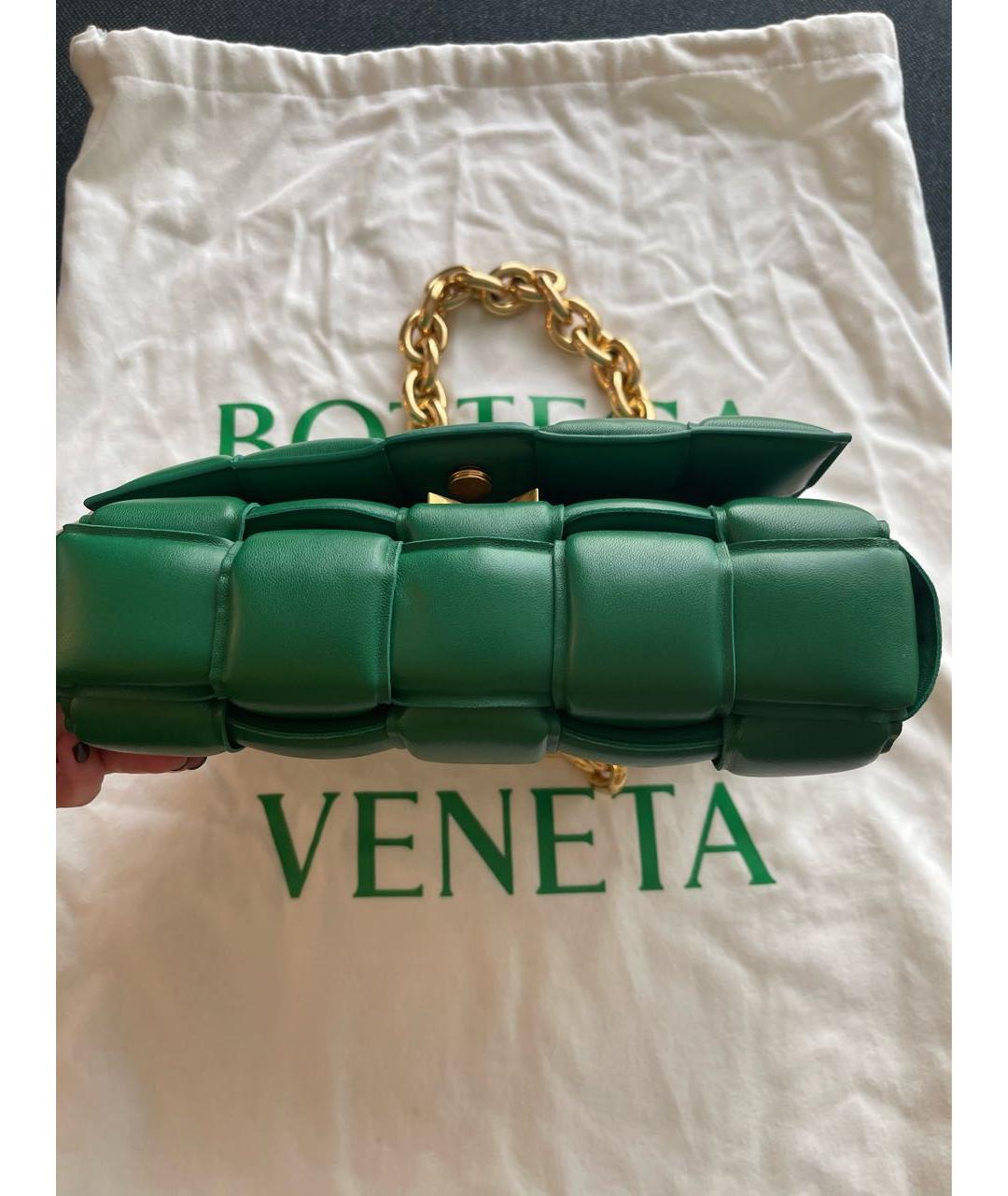 BOTTEGA VENETA Зеленая кожаная сумка через плечо, фото 4