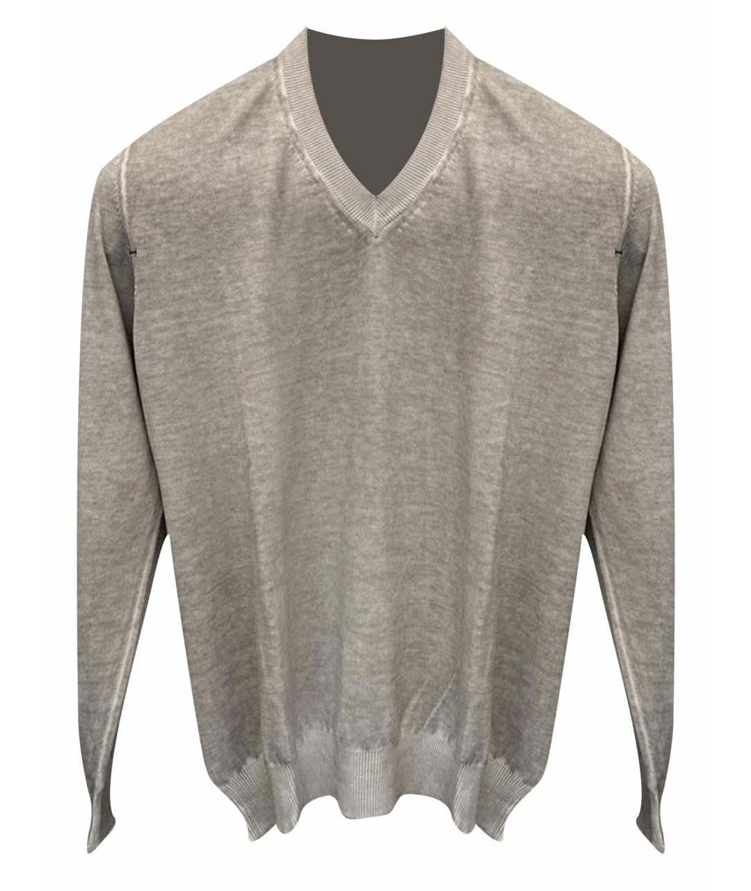 PAL ZILERI Серый хлопковый джемпер / свитер, фото 1