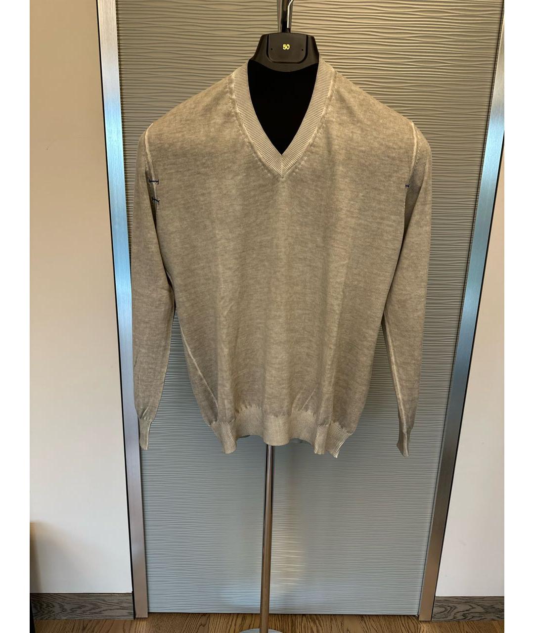 PAL ZILERI Серый хлопковый джемпер / свитер, фото 9