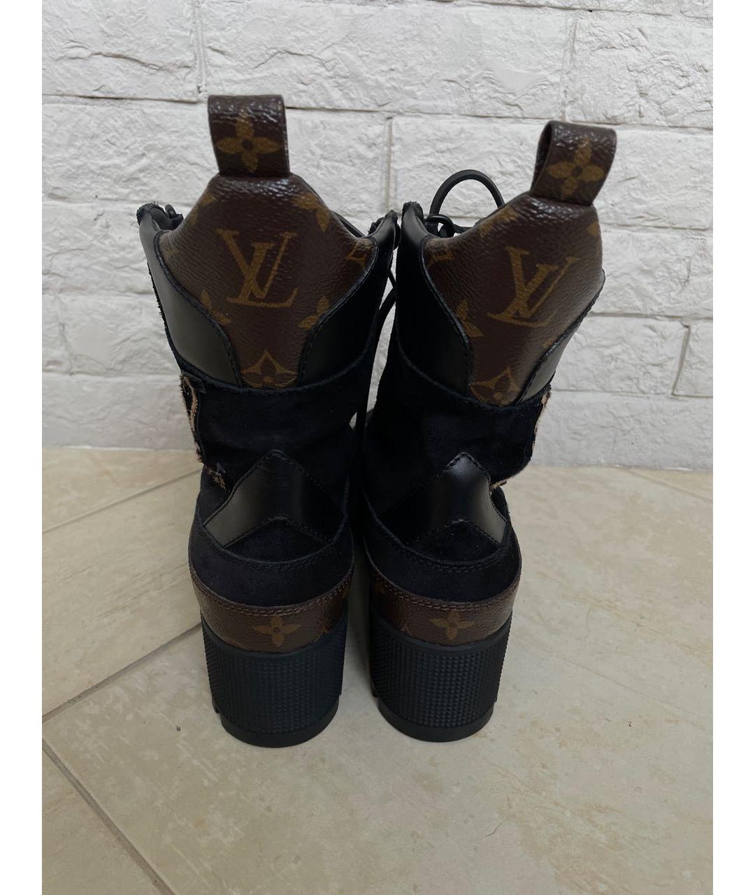 LOUIS VUITTON Черные кожаные ботинки, фото 4