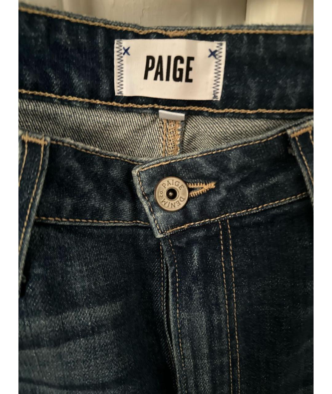 PAIGE Синие хлопко-эластановые джинсы слим, фото 3