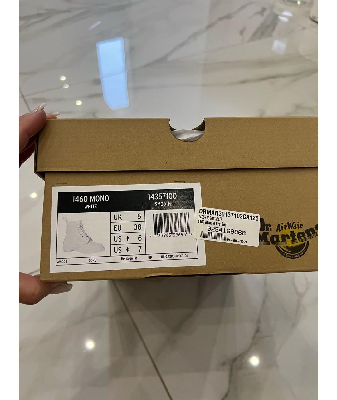DR. MARTENS Белые кожаные ботинки, фото 5