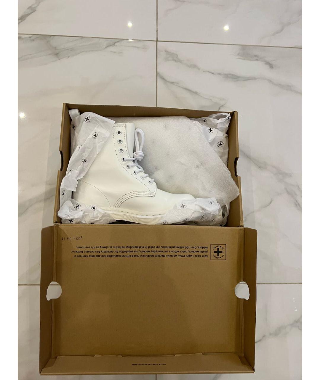 DR. MARTENS Белые кожаные ботинки, фото 2