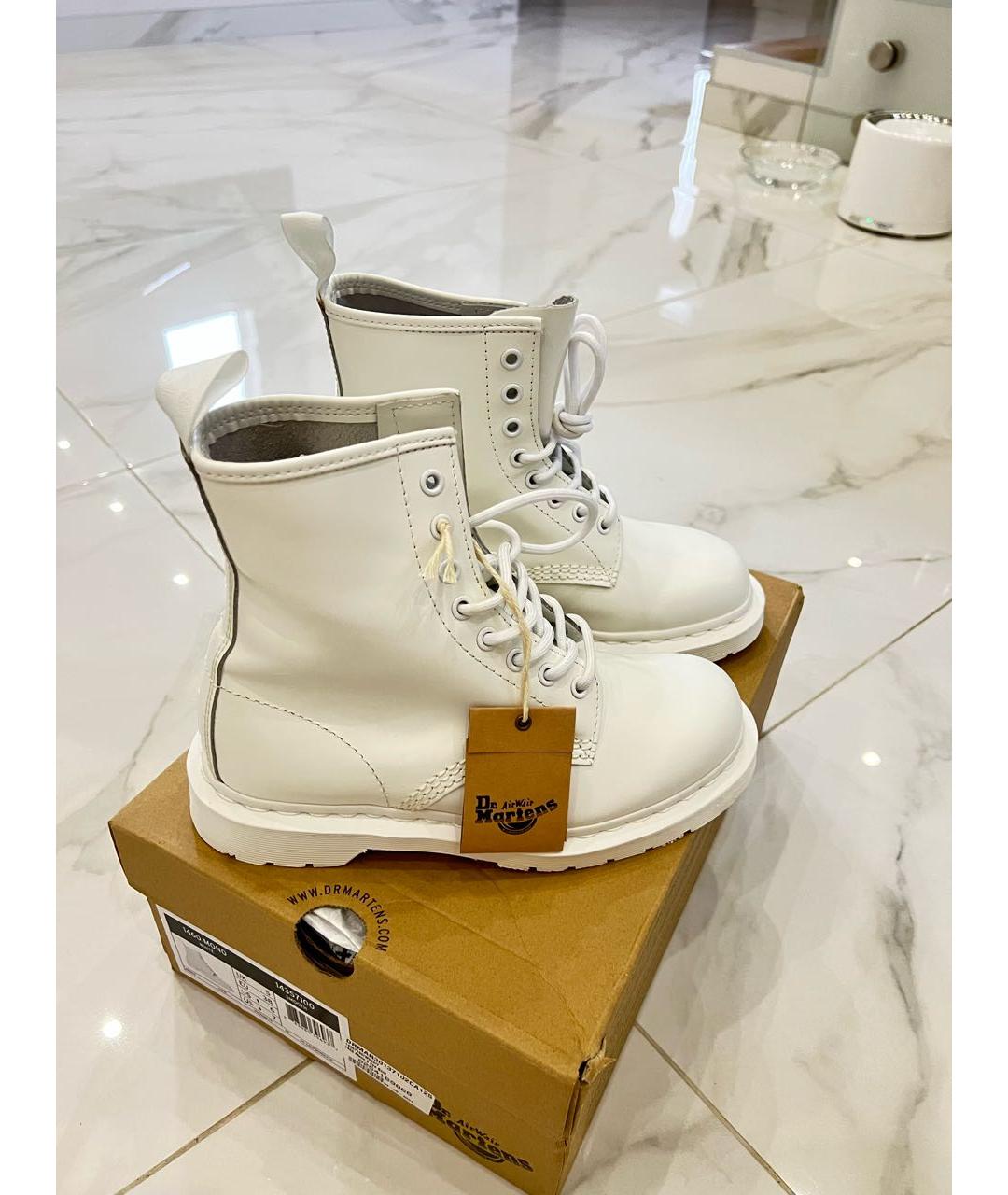 DR. MARTENS Белые кожаные ботинки, фото 3