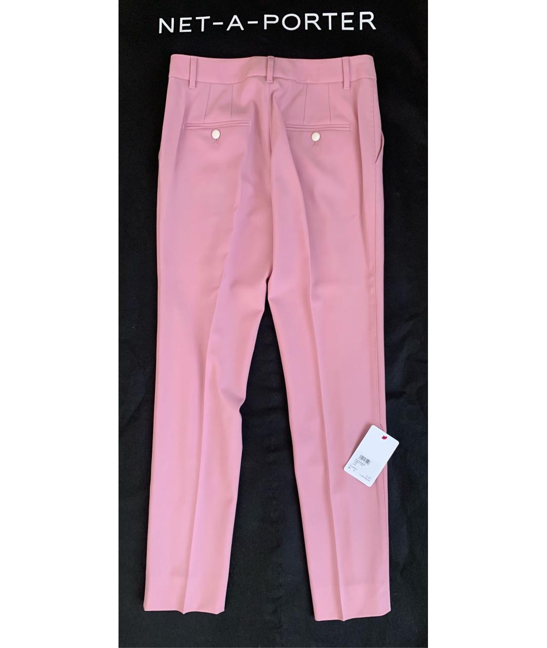 DOLCE&GABBANA Розовые шерстяные прямые брюки, фото 5