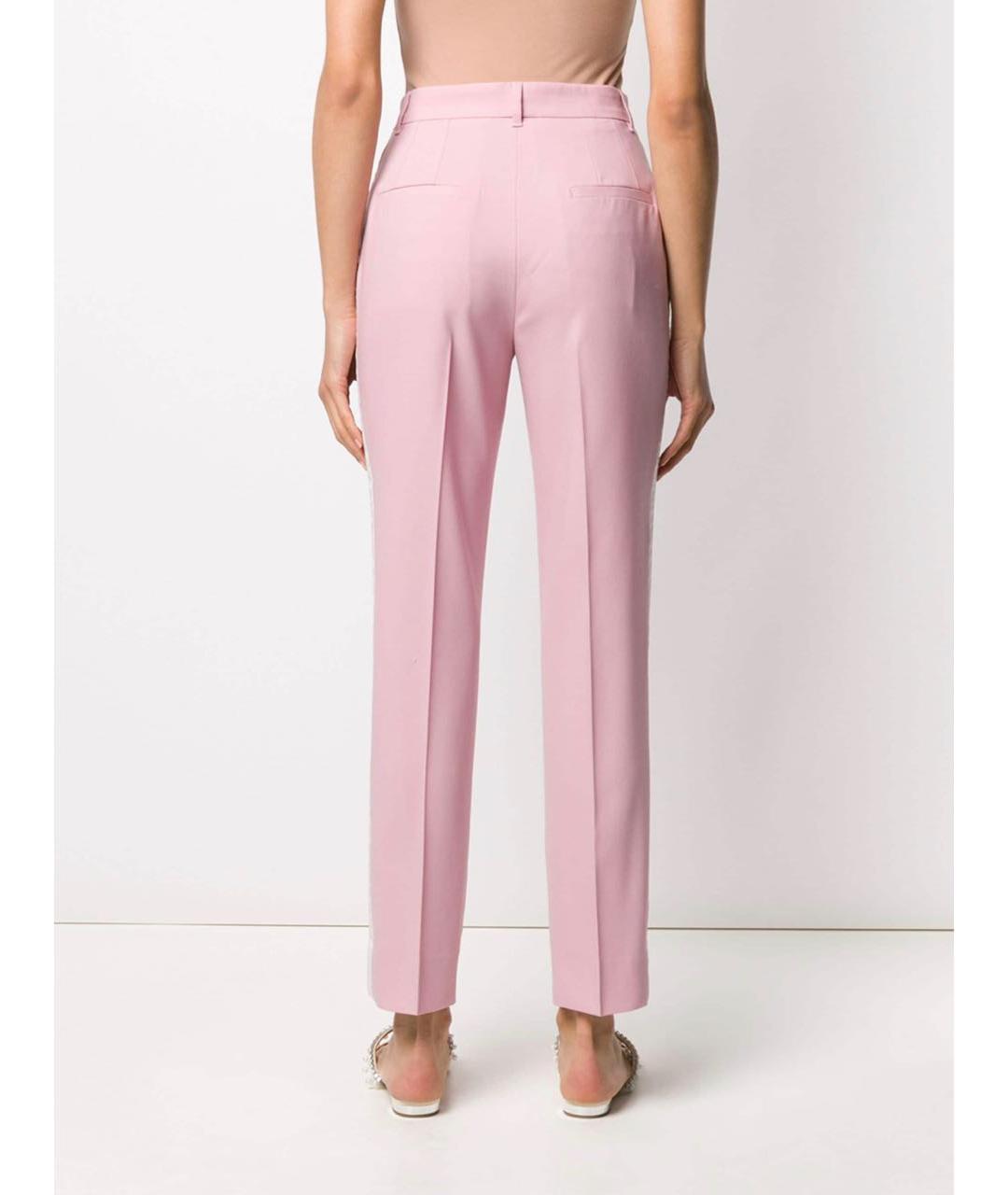 DOLCE&GABBANA Розовые шерстяные прямые брюки, фото 2