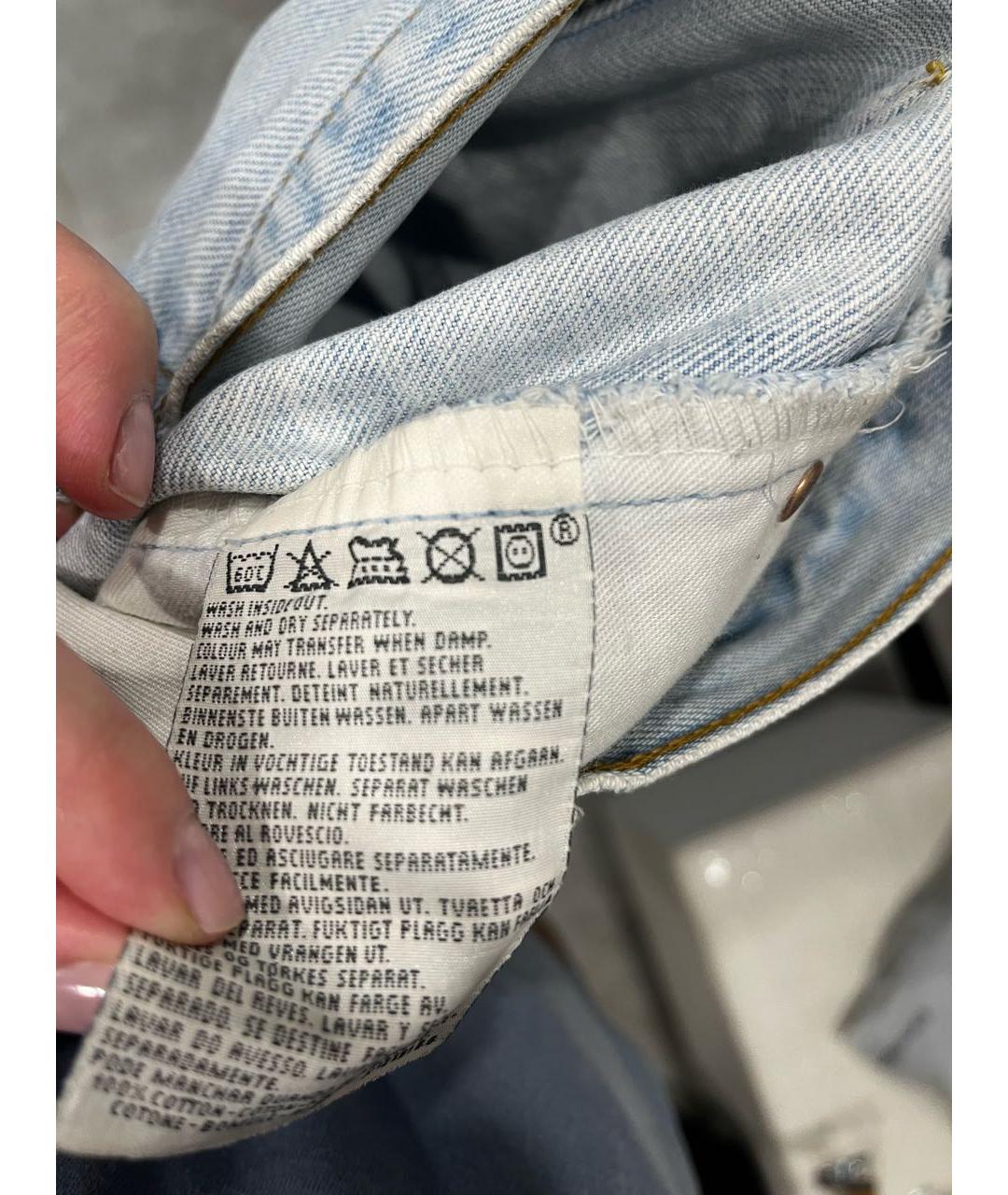 LEVI'S Голубые хлопковые прямые джинсы, фото 4