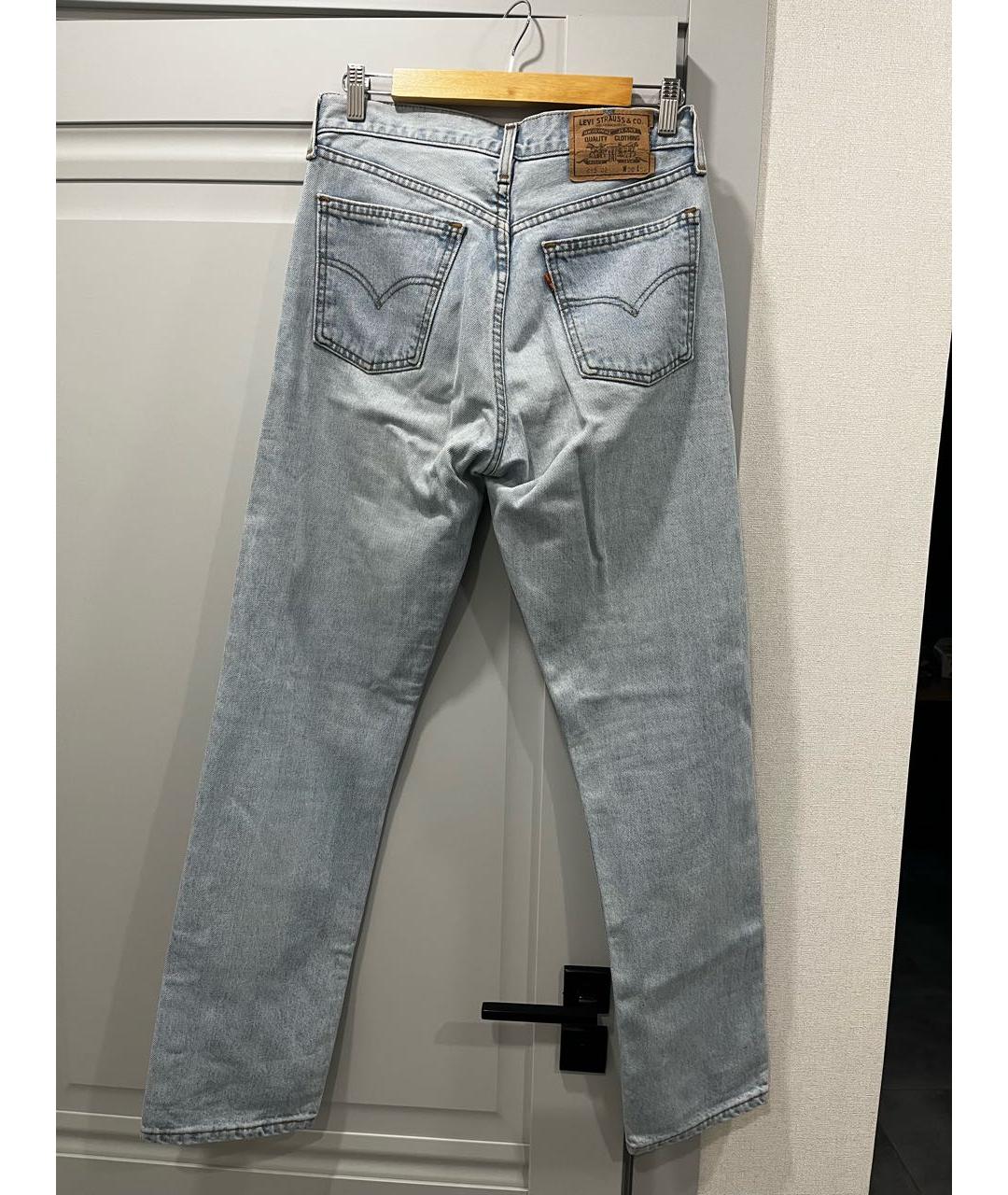 LEVI'S Голубые хлопковые прямые джинсы, фото 2