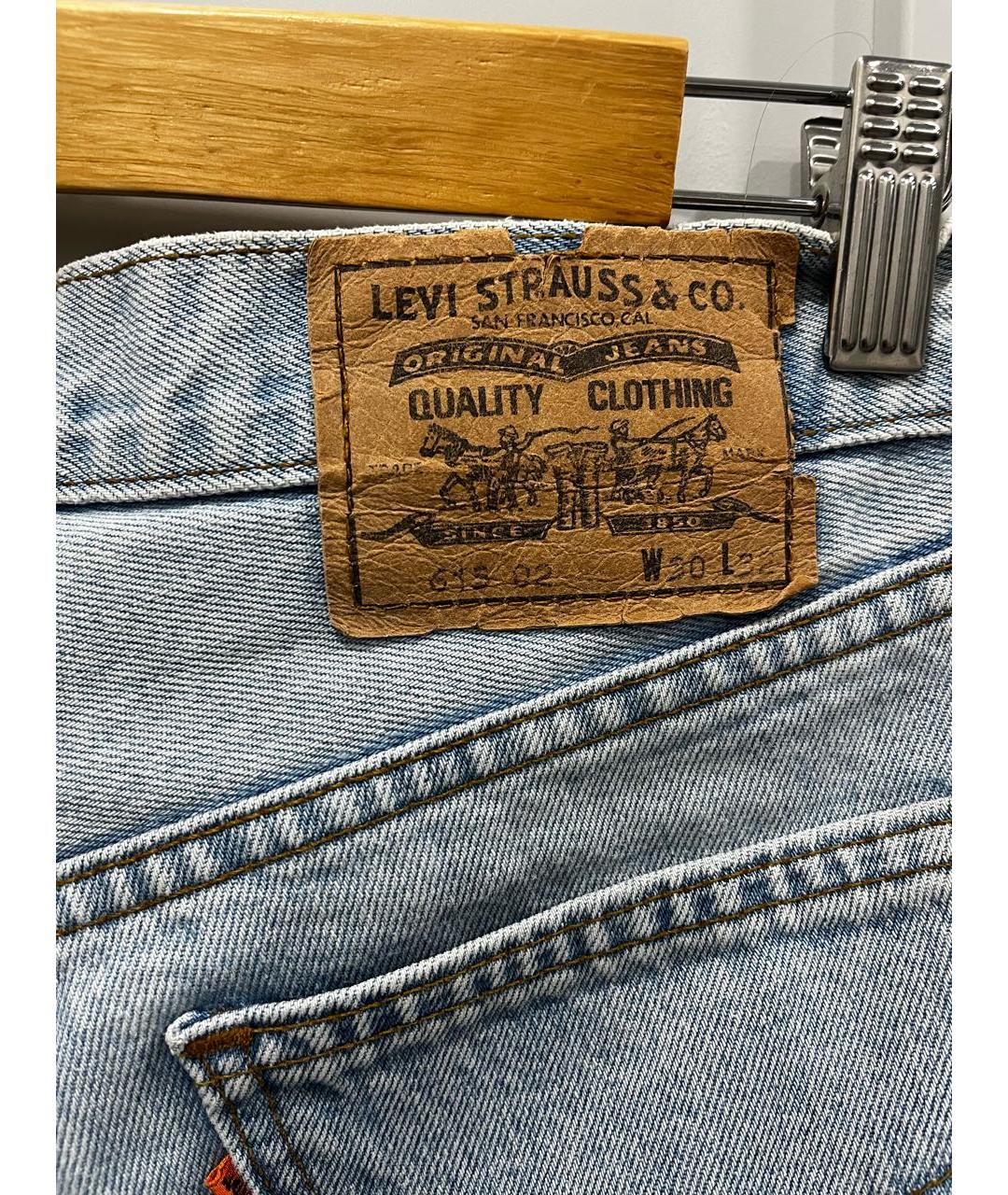 LEVI'S Голубые хлопковые прямые джинсы, фото 3