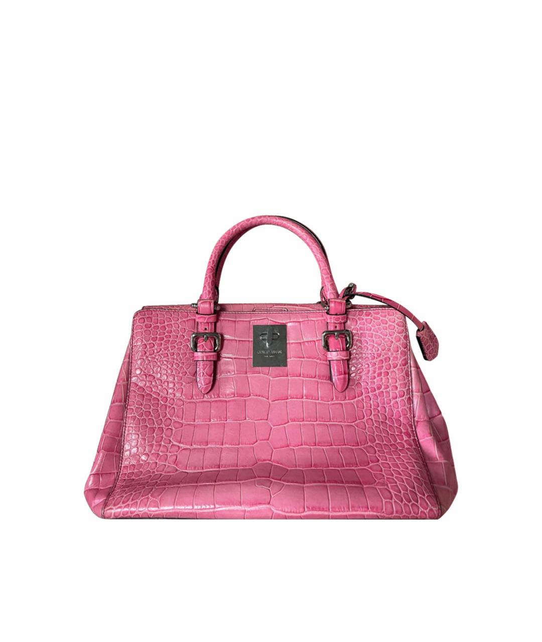 GIORGIO ARMANI Розовая кожаная сумка с короткими ручками, фото 1