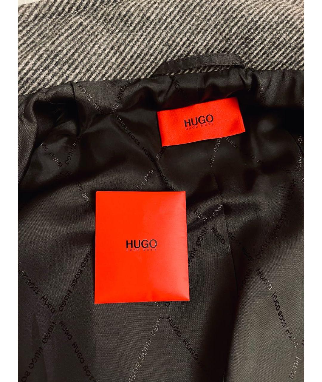 HUGO BOSS Антрацитовое шерстяное пальто, фото 3