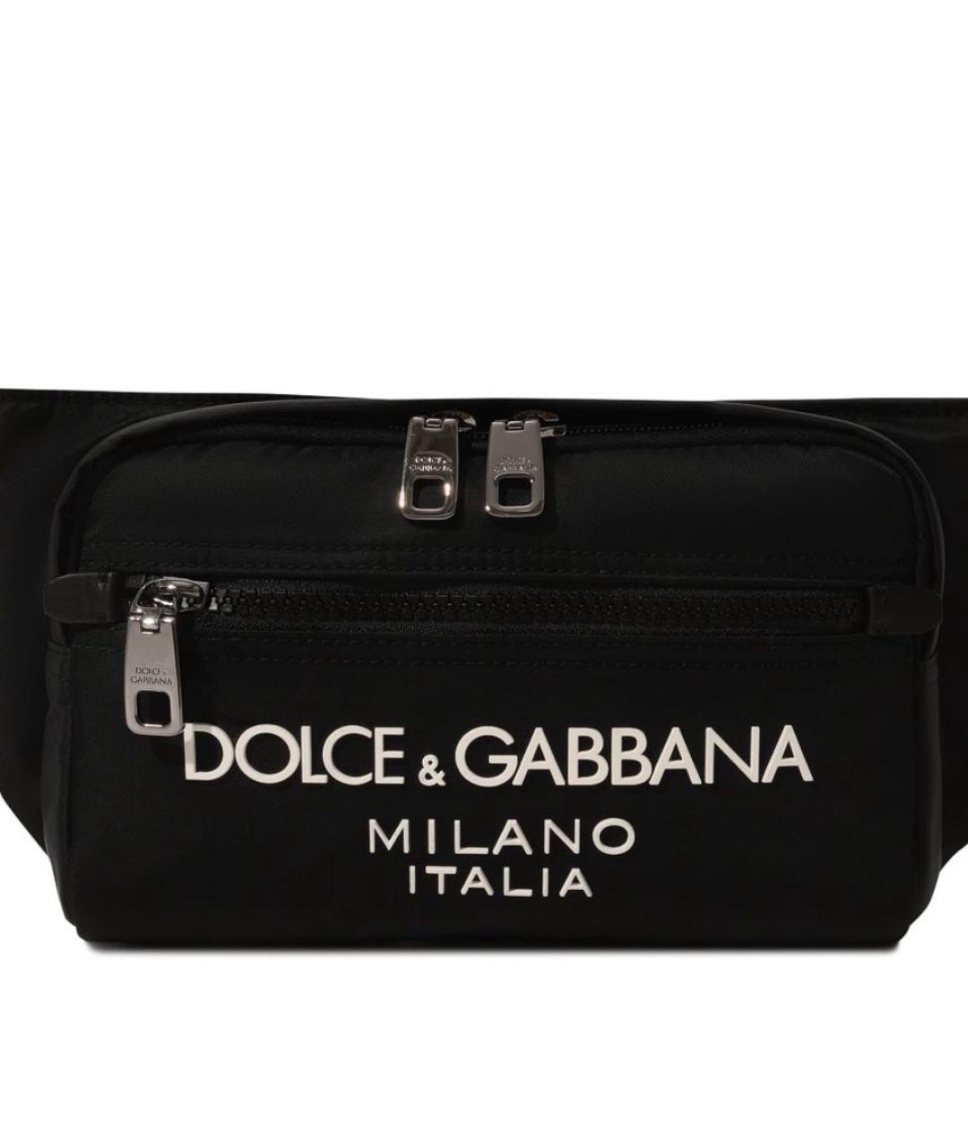 DOLCE&GABBANA Черная поясная сумка, фото 4