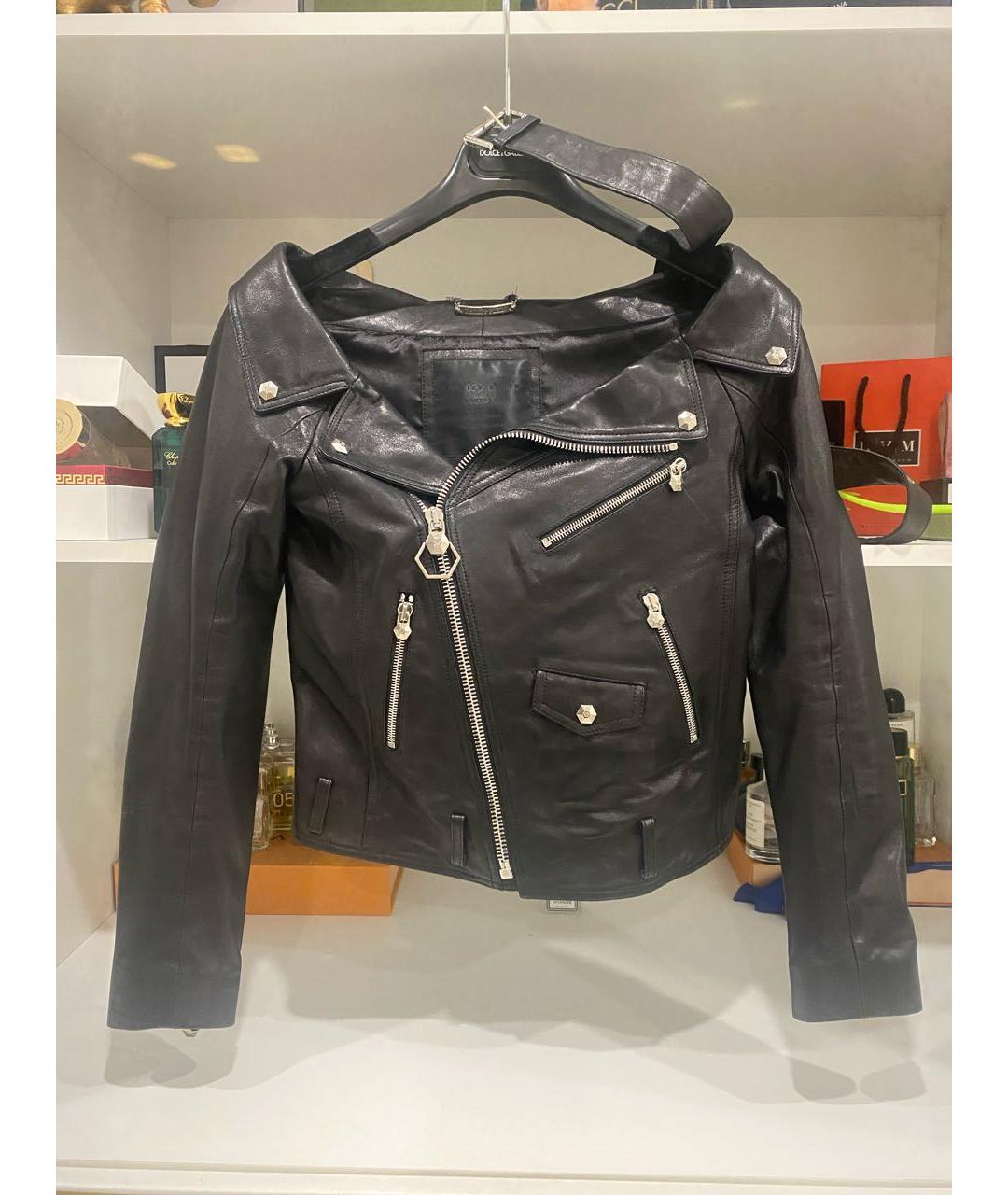 PHILIPP PLEIN Черная кожаная куртка, фото 8