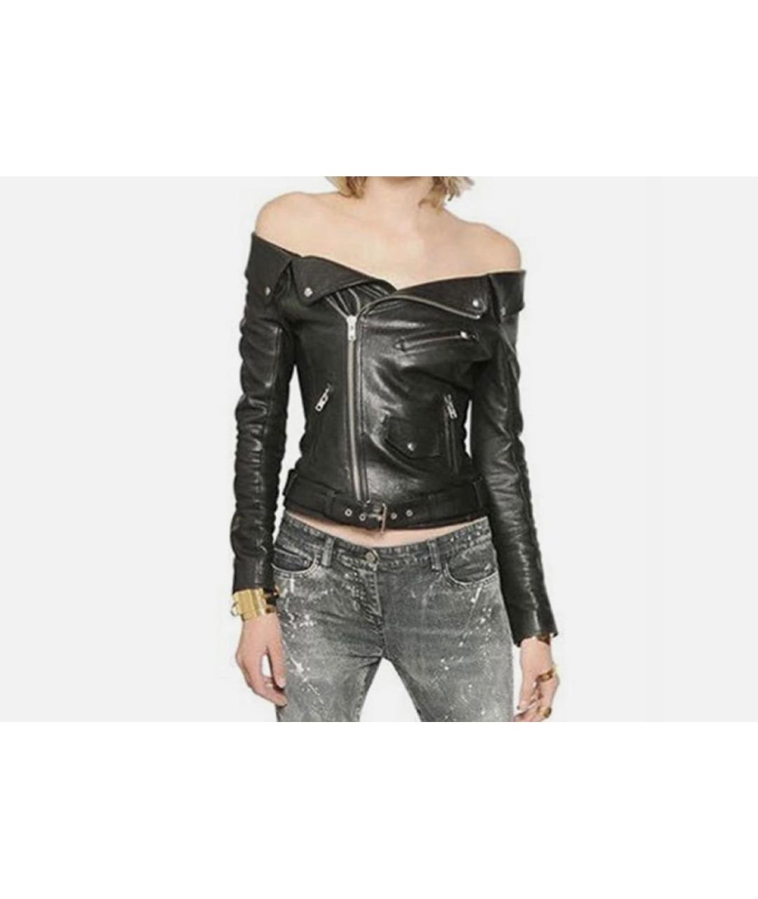 PHILIPP PLEIN Черная кожаная куртка, фото 6