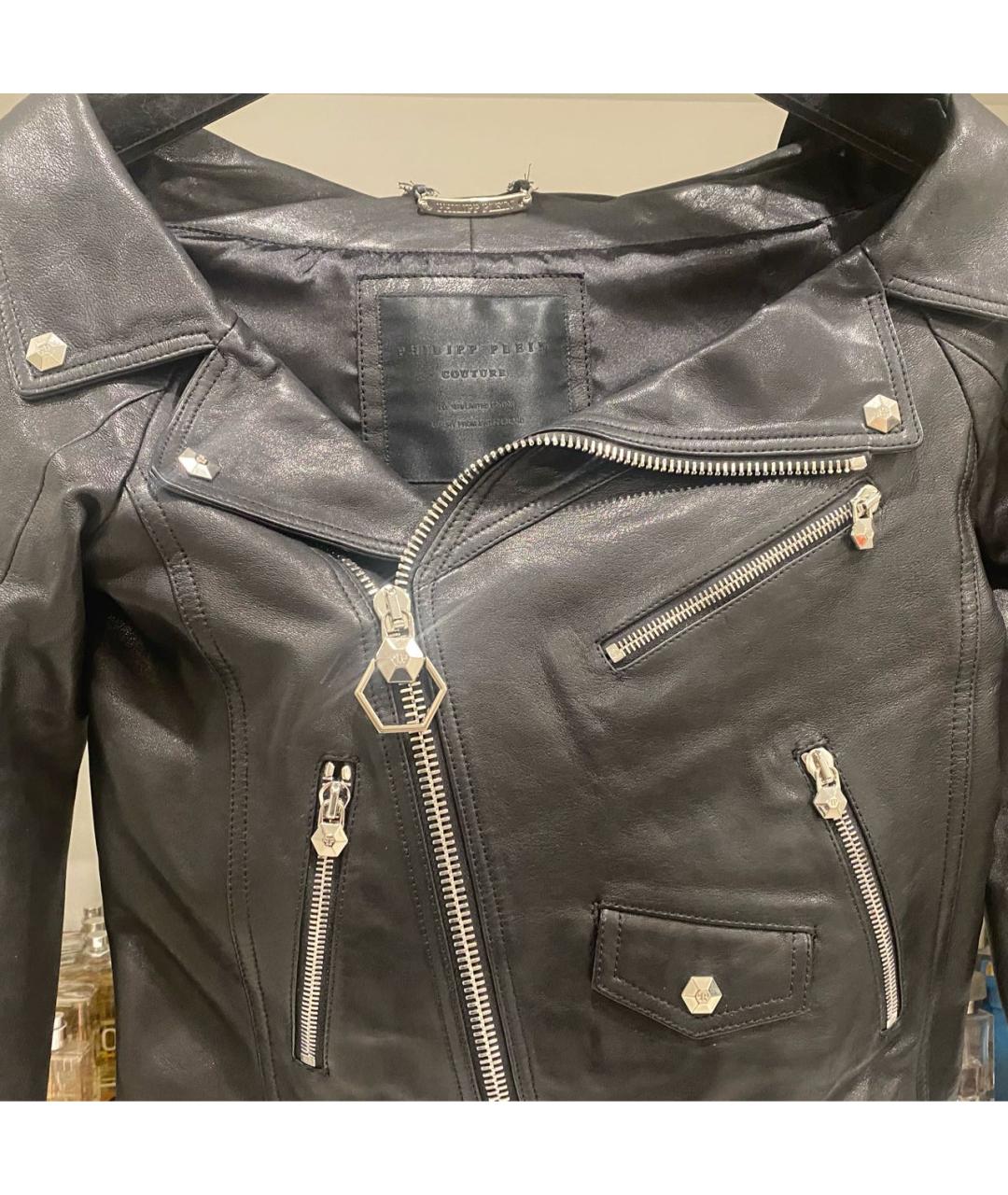 PHILIPP PLEIN Черная кожаная куртка, фото 3