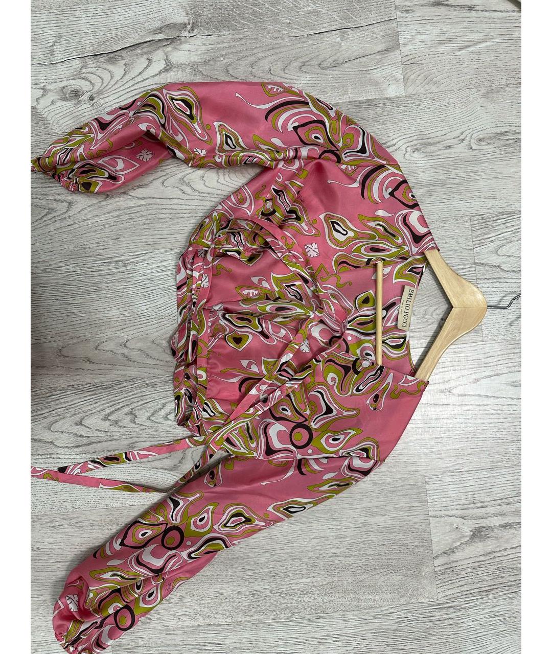 EMILIO PUCCI Розовая шелковая блузы, фото 2