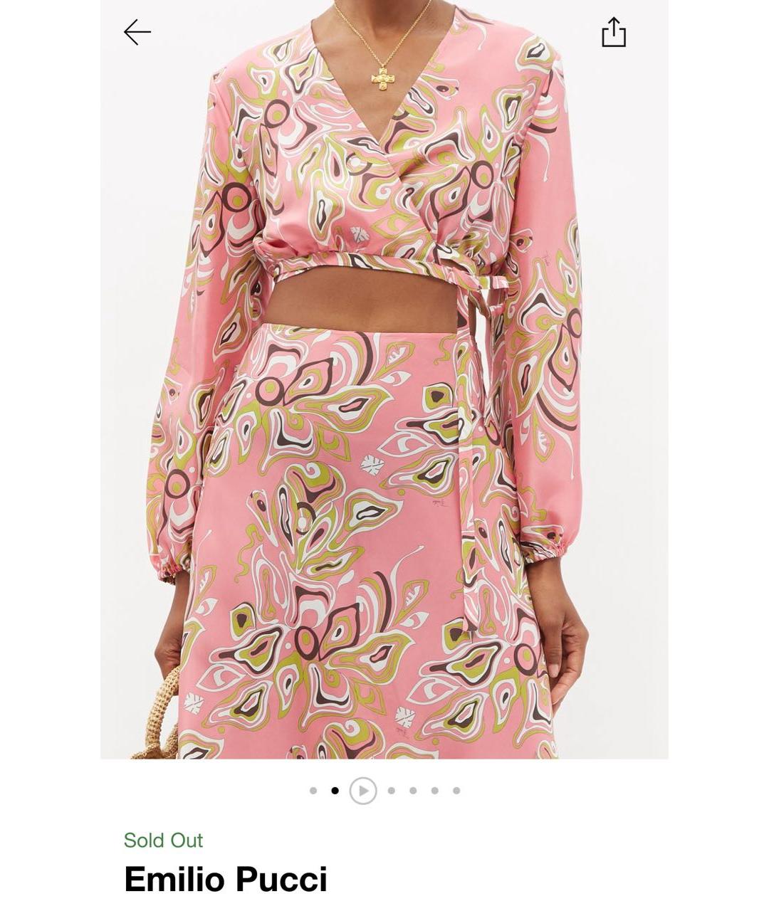 EMILIO PUCCI Розовая шелковая блузы, фото 7