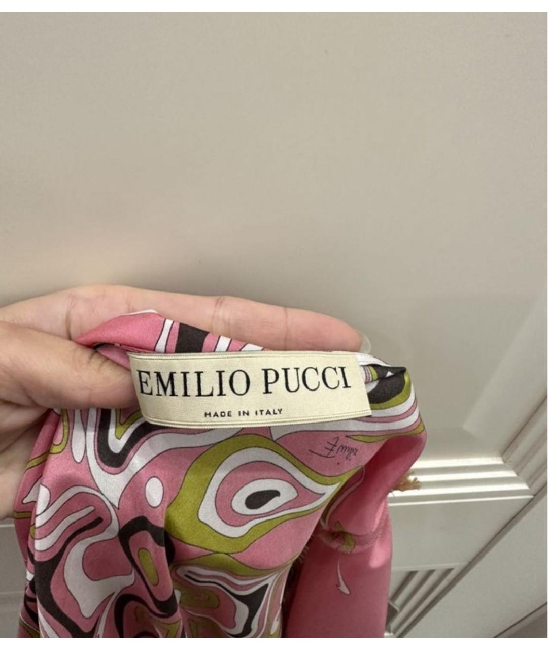 EMILIO PUCCI Розовая шелковая блузы, фото 6