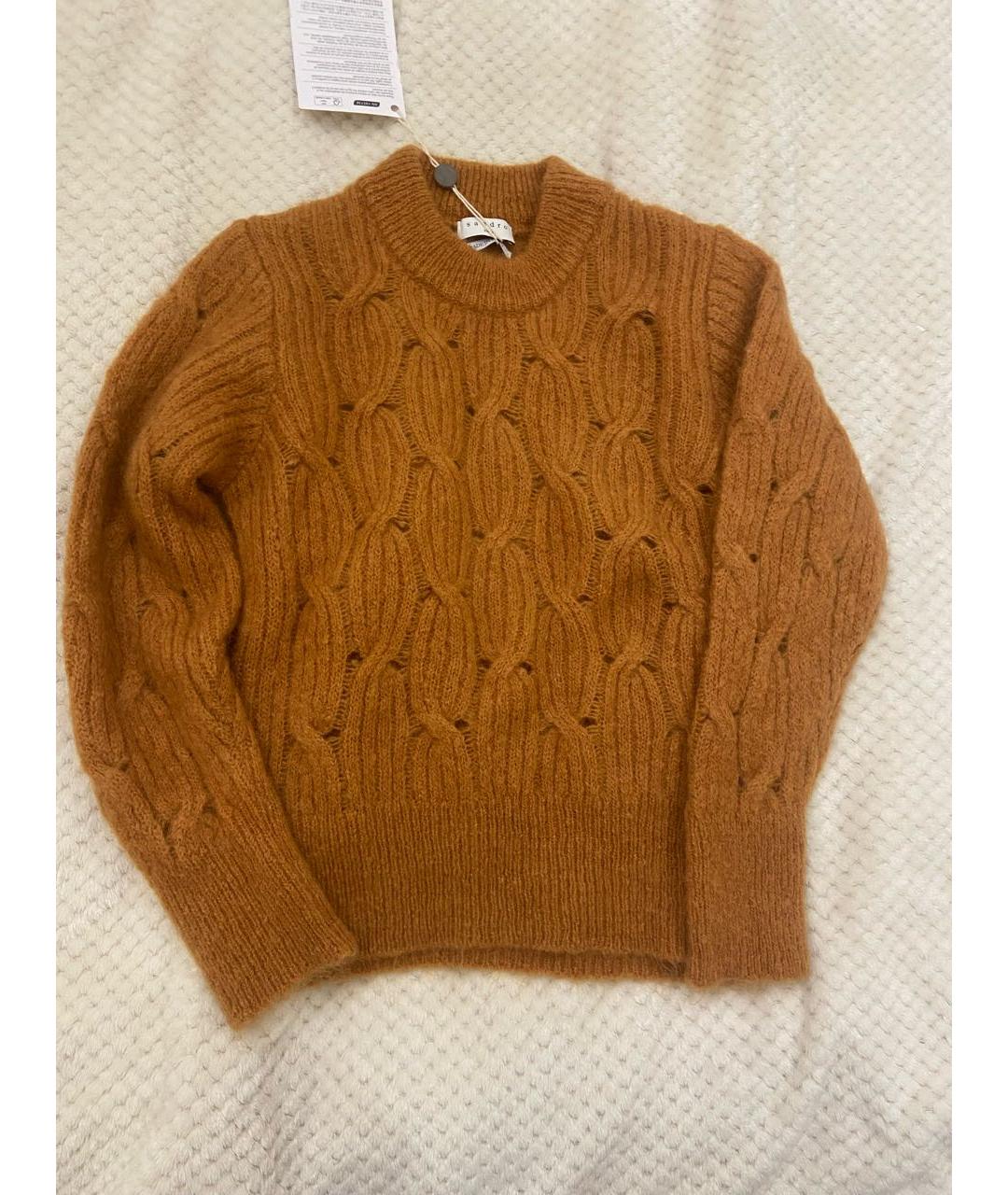 SANDRO Оранжевый шерстяной джемпер / свитер, фото 2