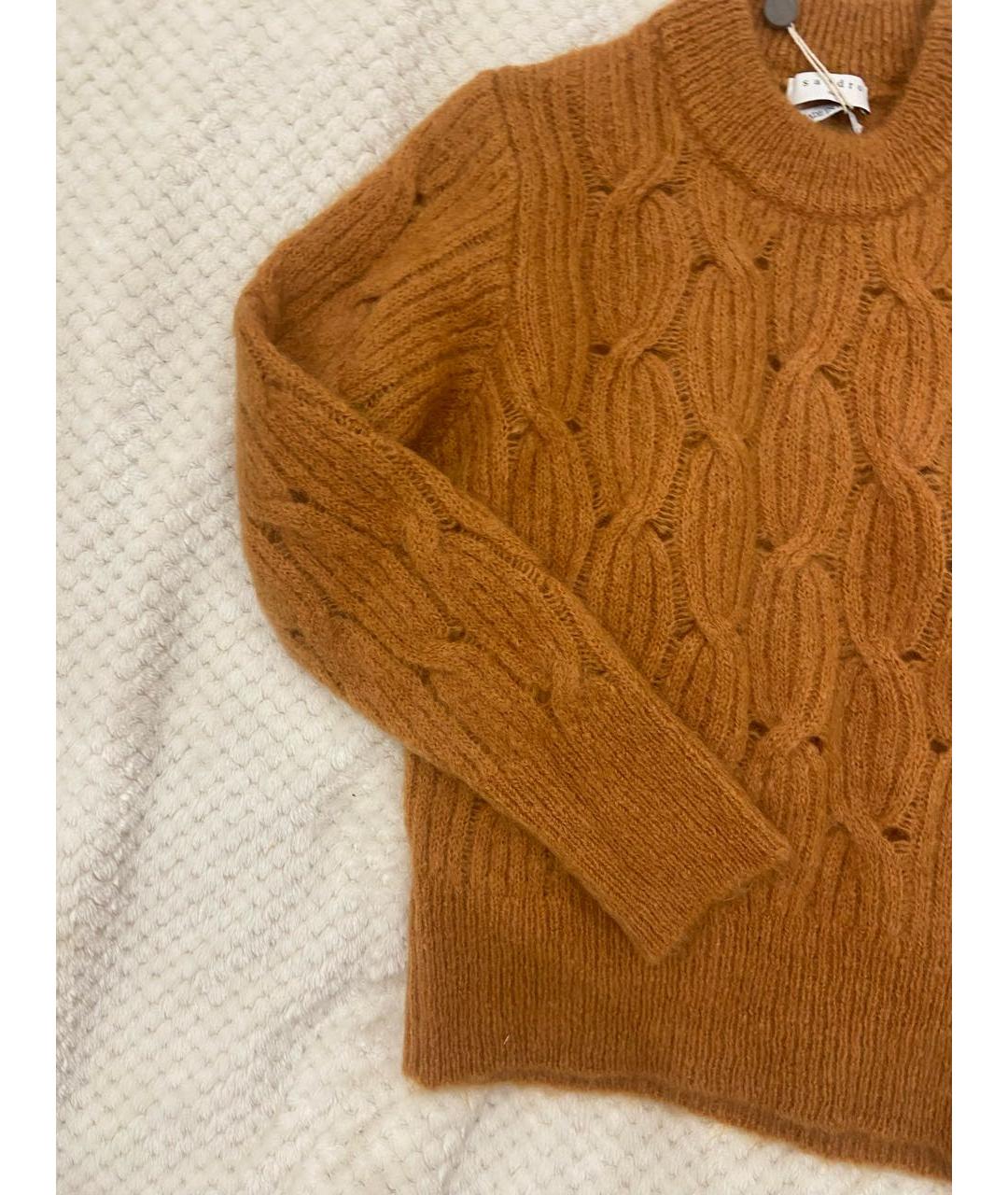 SANDRO Оранжевый шерстяной джемпер / свитер, фото 4