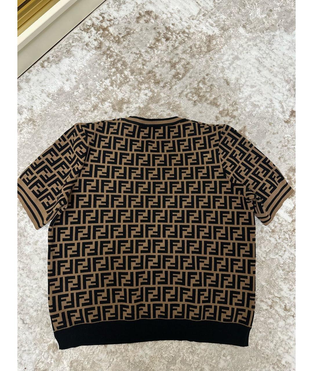 FENDI Коричневый вискозный джемпер / свитер, фото 2