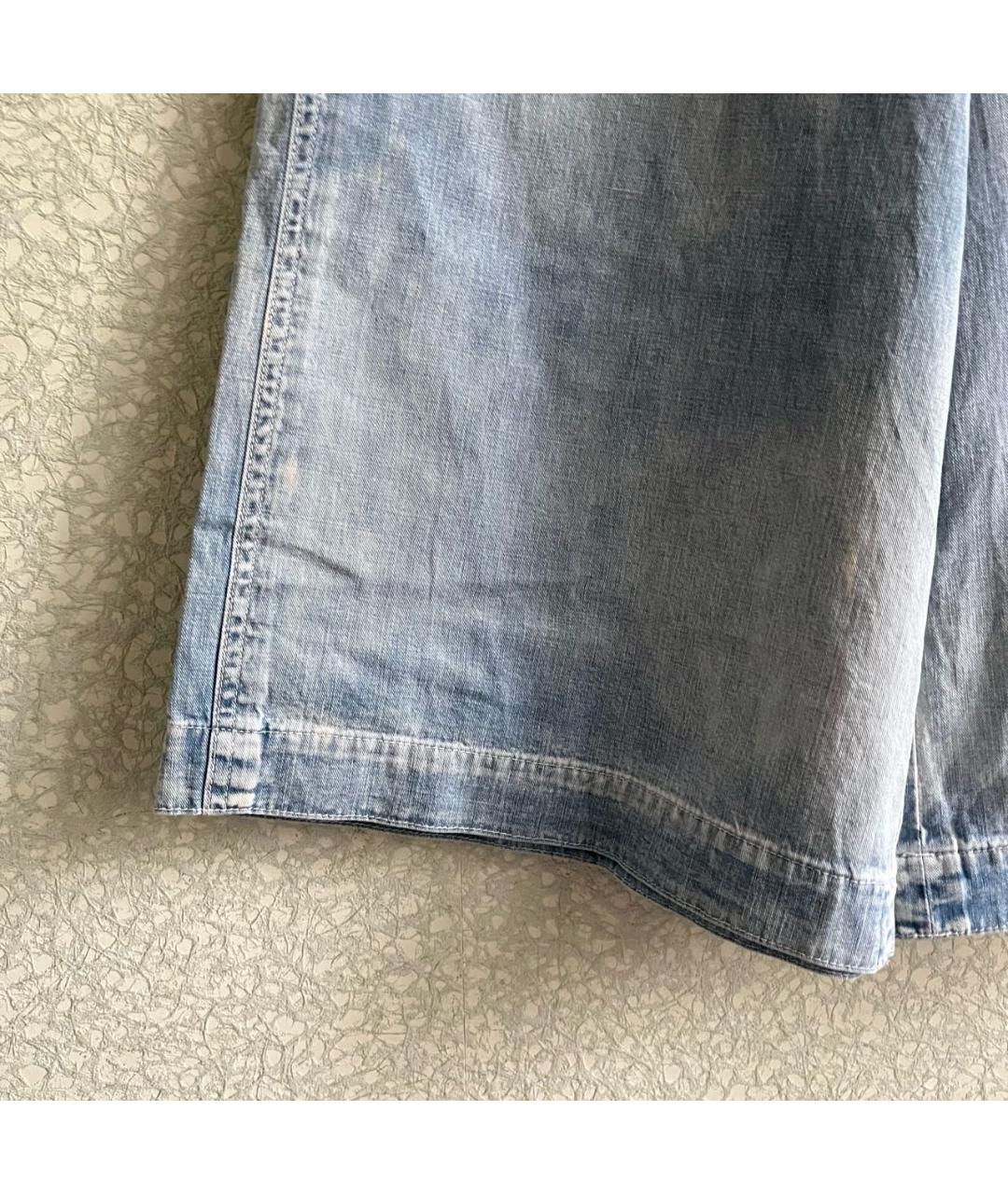 YOHJI YAMAMOTO Голубые хлопковые джинсы клеш, фото 5