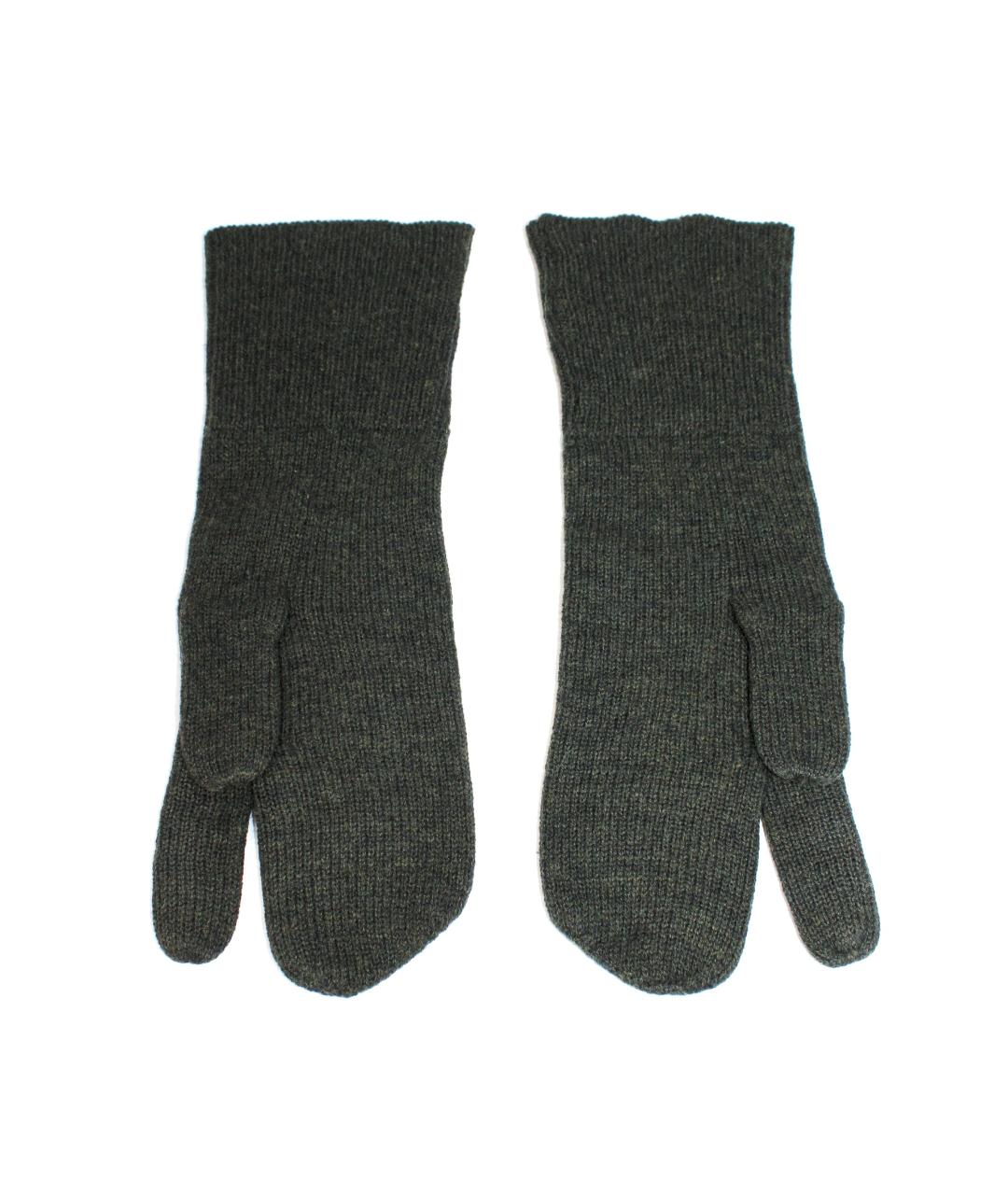 MAISON MARGIELA Зеленые шерстяные перчатки, фото 2
