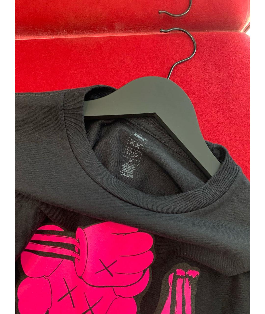 KAWS Черная хлопковая футболка, фото 4