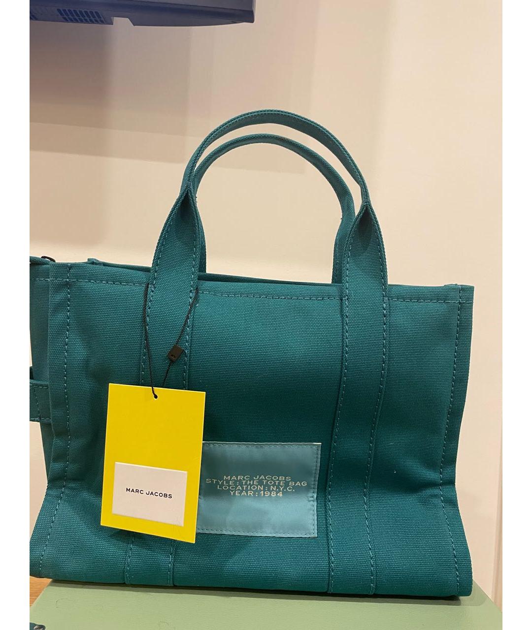 MARC JACOBS Бирюзовая тканевая сумка тоут, фото 2