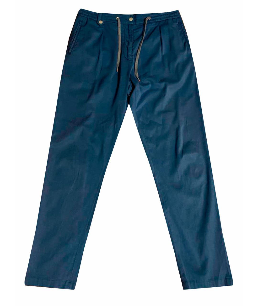 MARCOPESCAROLO Синие шерстяные повседневные брюки, фото 1