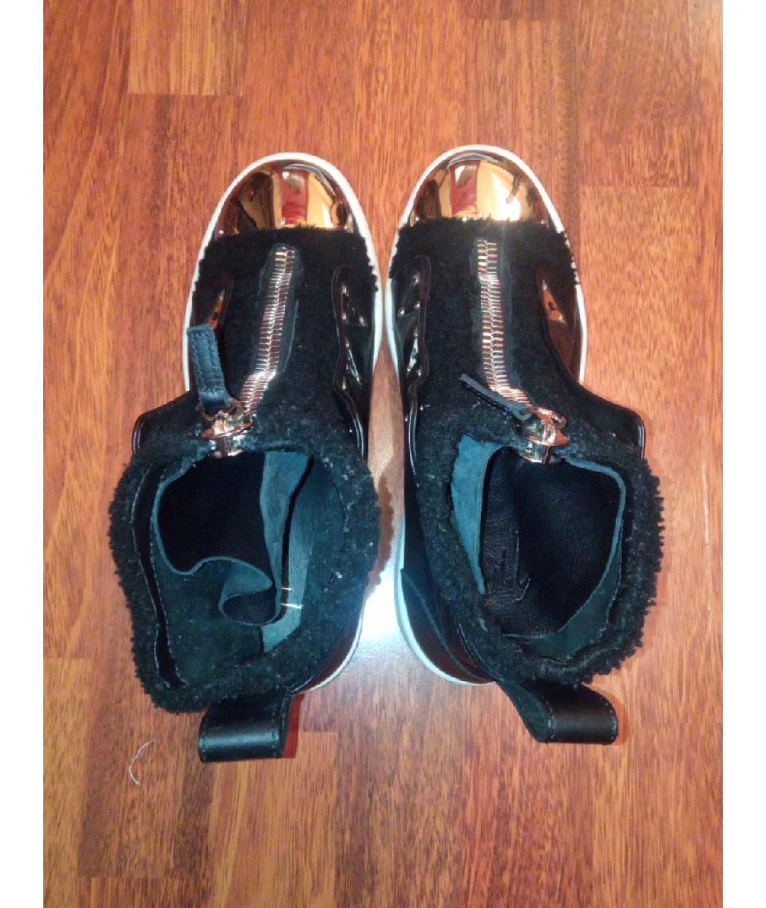 GIUSEPPE ZANOTTI DESIGN Черные кожаные высокие ботинки, фото 3