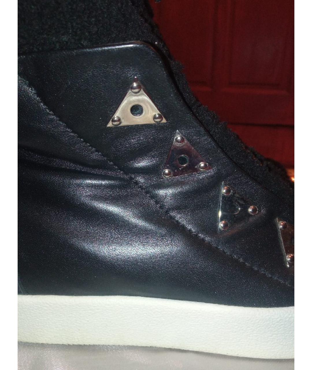 GIUSEPPE ZANOTTI DESIGN Черные кожаные высокие ботинки, фото 5