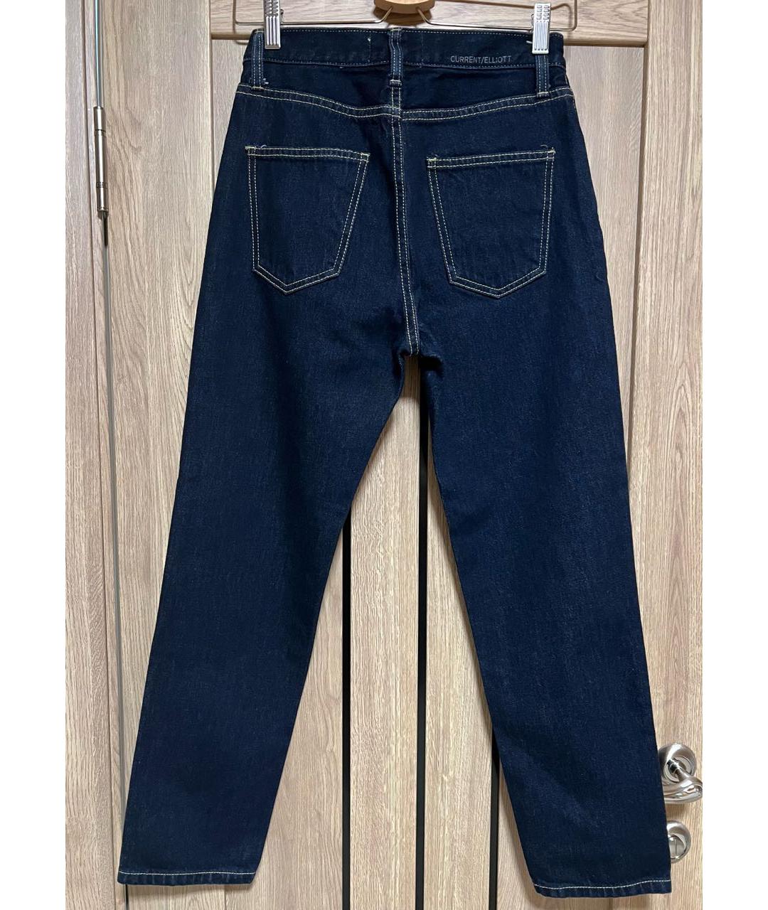 CURRENT/ELLIOTT Темно-синие хлопковые прямые джинсы, фото 2