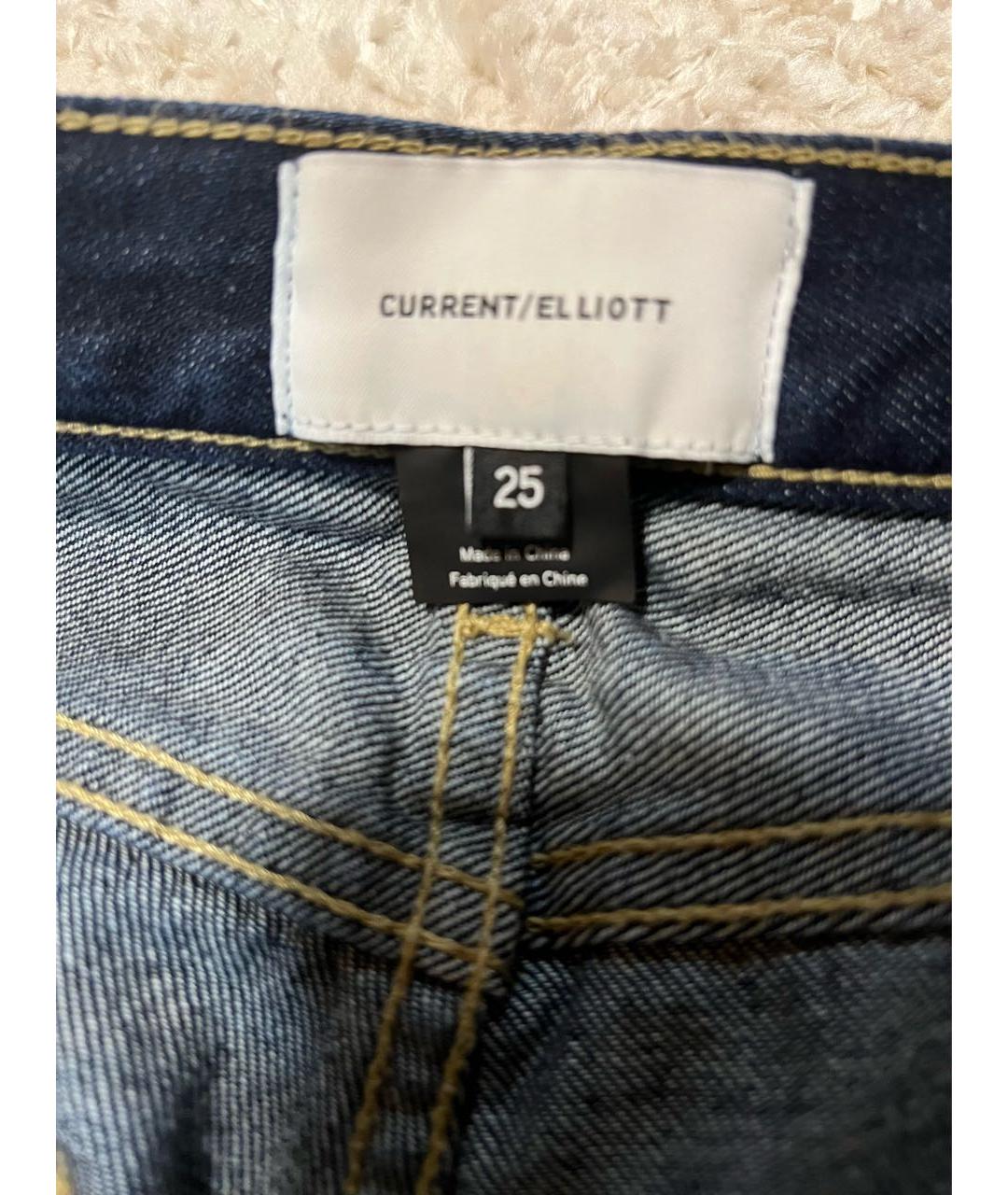 CURRENT/ELLIOTT Темно-синие хлопковые прямые джинсы, фото 3