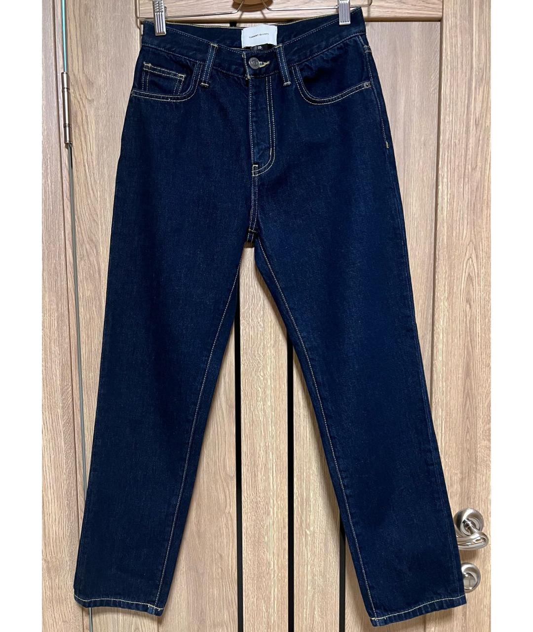 CURRENT/ELLIOTT Темно-синие хлопковые прямые джинсы, фото 5