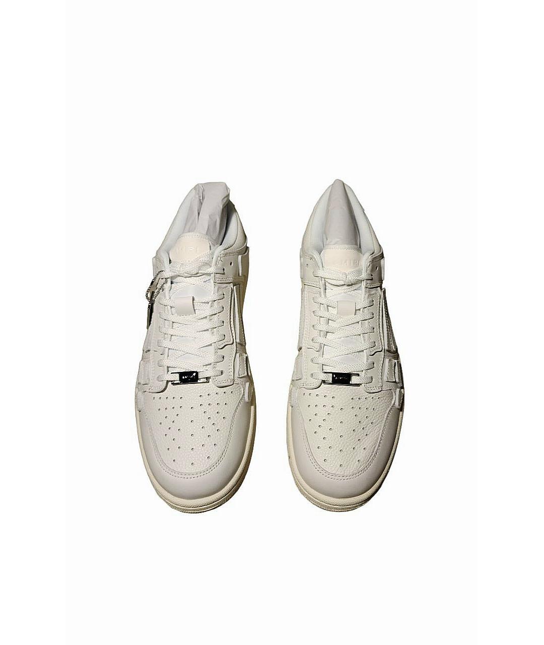 AMIRI Белые кожаные низкие кроссовки / кеды, фото 2