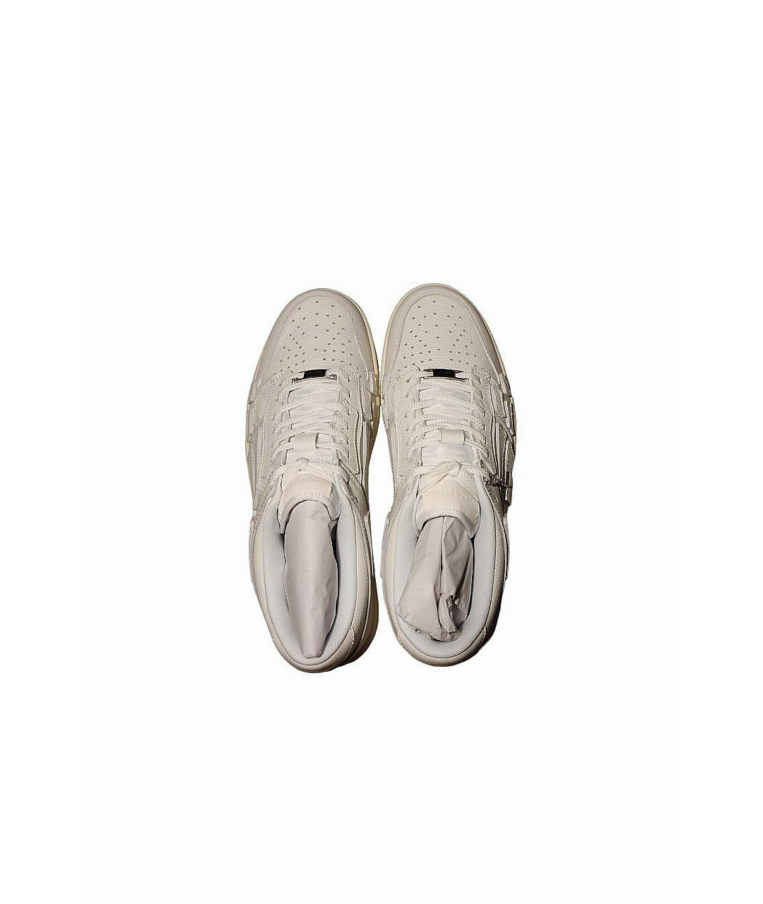 AMIRI Белые кожаные низкие кроссовки / кеды, фото 3
