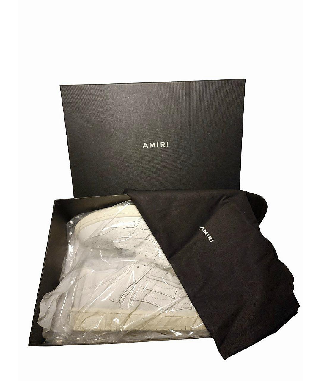 AMIRI Белые кожаные низкие кроссовки / кеды, фото 5
