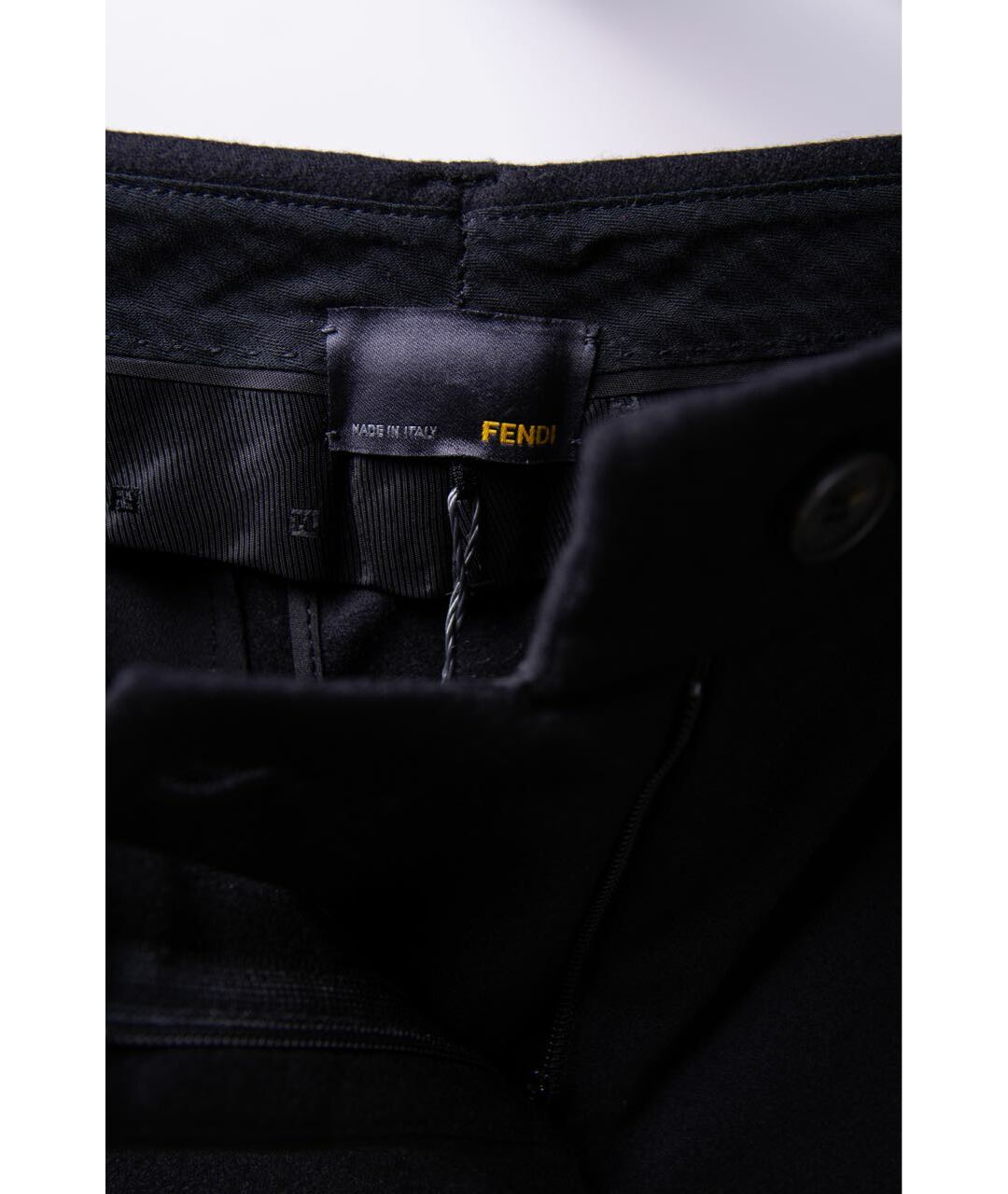 FENDI Черные шерстяные брюки узкие, фото 3