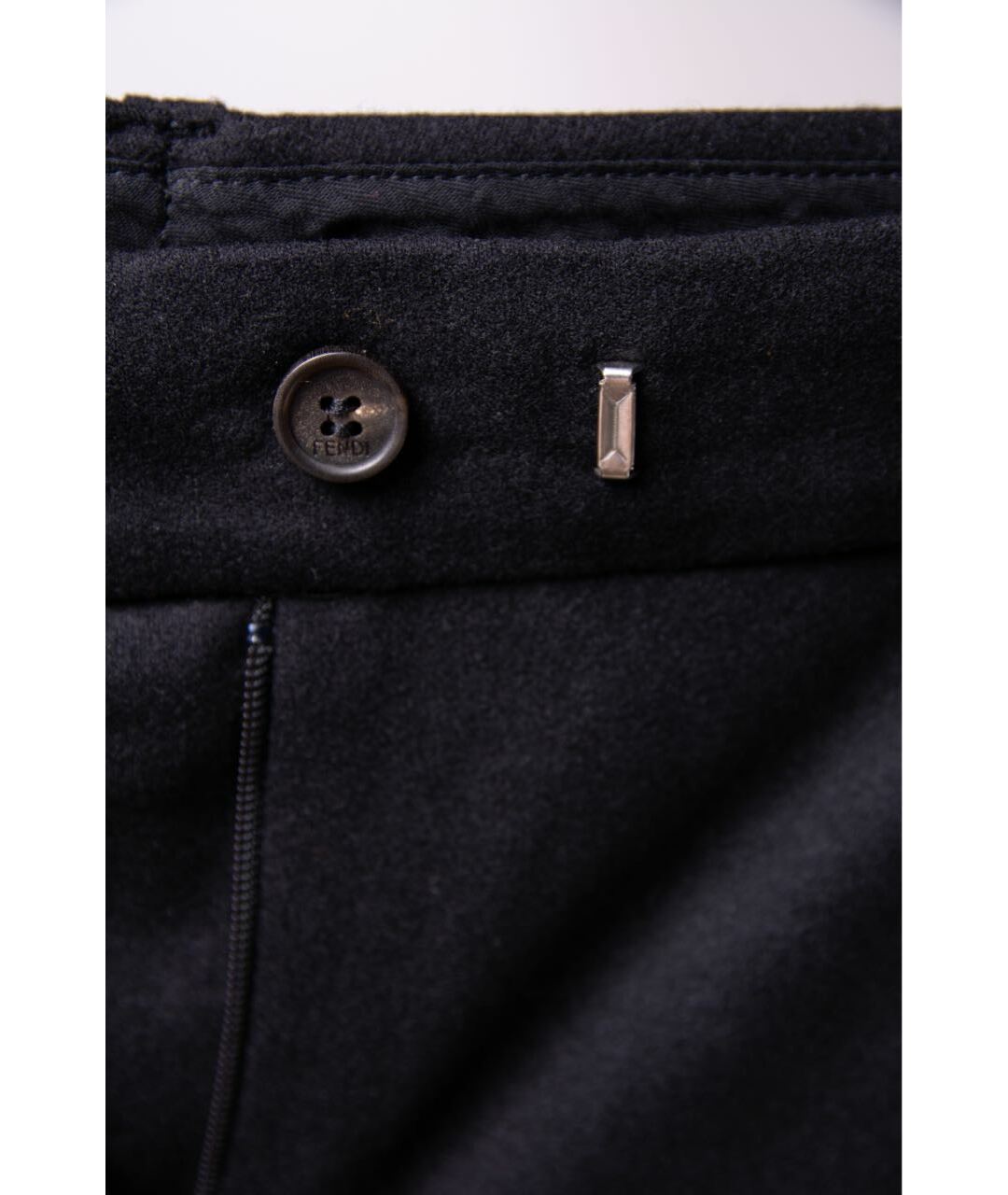 FENDI Черные шерстяные брюки узкие, фото 4