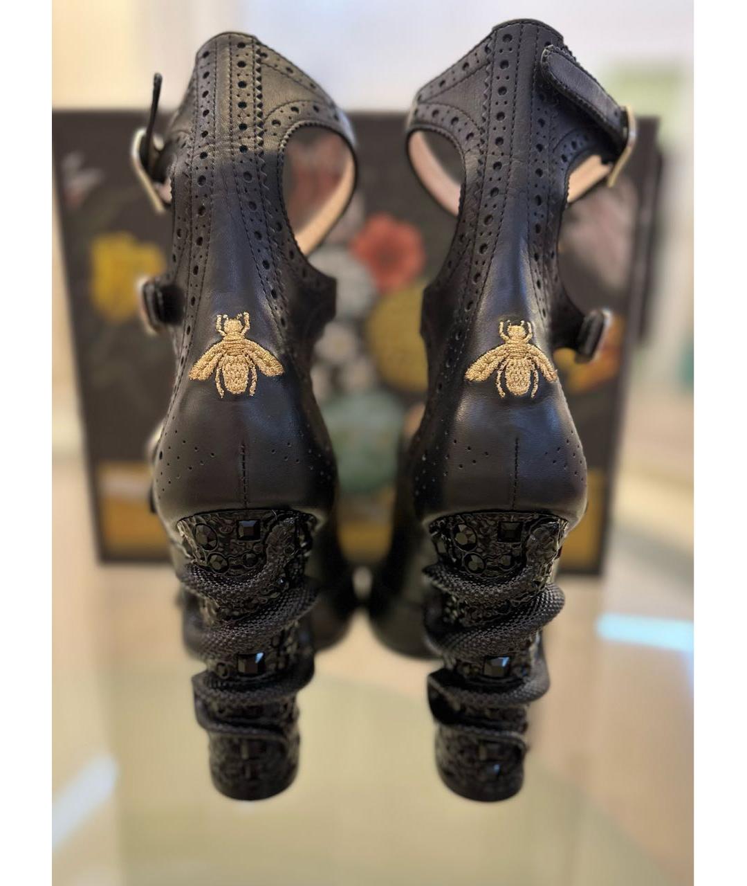 GUCCI Черные кожаные туфли, фото 4