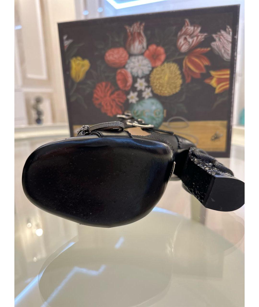 GUCCI Черные кожаные туфли, фото 7